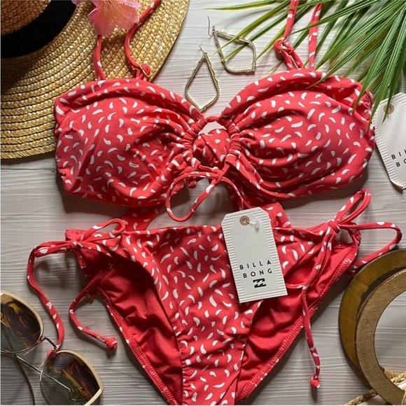 Billabong Red String Bikini Set - Picture 2 of 10